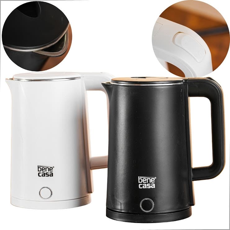 Chaleira Jarra Elétrica Elegance 1.7L Bene Casa Desliga Automático Inox