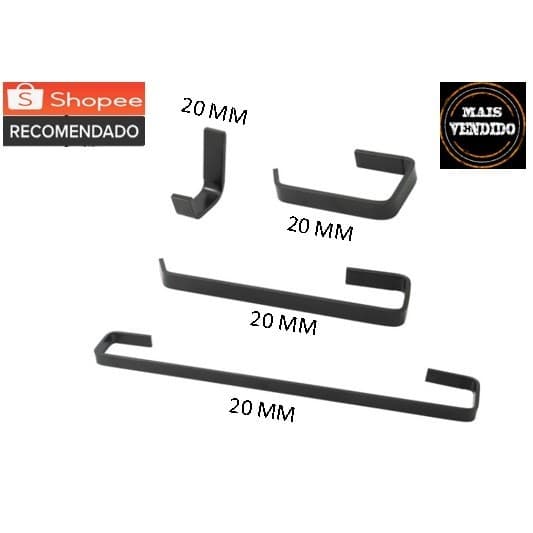 KIT 4 PEÇAS QUADRADO PRETO - KIT ACESSORIOS PARA BANHEIRO - KIT LAVABO