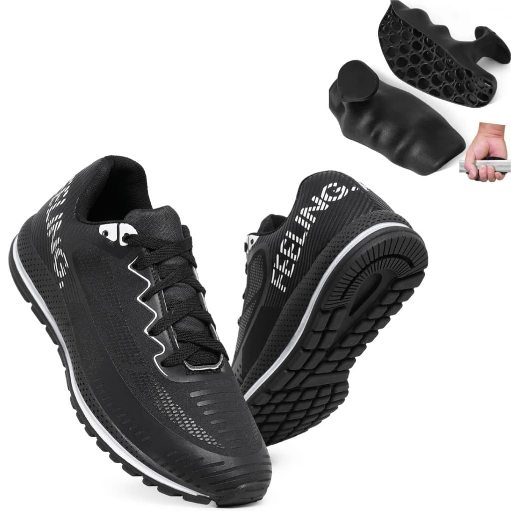 Tênis Esportivo Unissex Corrida Academia + Grip Barra Crossfit Musculação Kit Completo