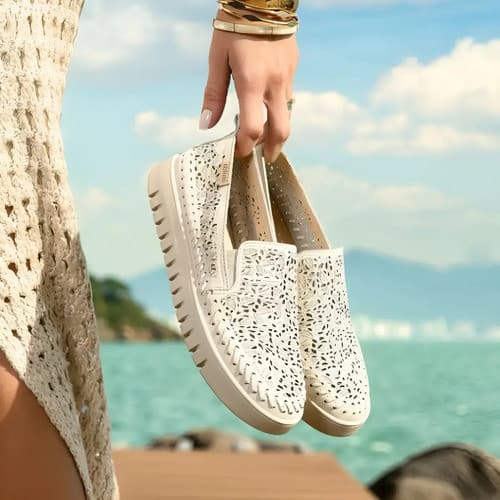Tênis Casual Slip-on Bottero Em Couro Off White