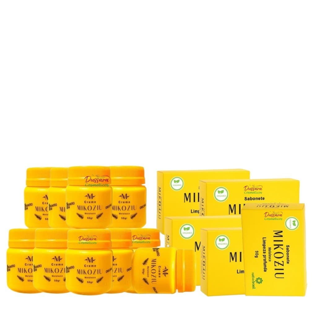 Kit Clareador Pomada Mikoziu, 10 Pomadas, 5 Sabonetes Em Barra