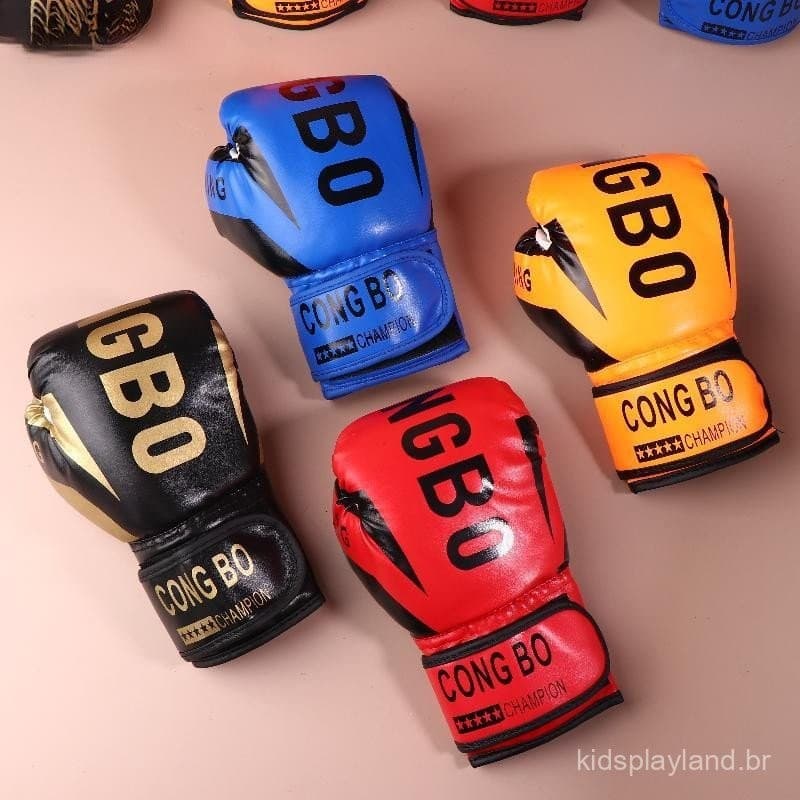 Luvas de Treinamento de Boxe Profissionais para Crianças 6oz Couro Plutônio Respirável Muay Thai Socos Karat XKWA