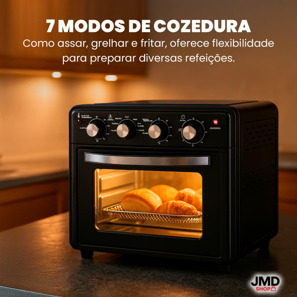 Forno Elétrico e Air Fryer 30L Multifuncional Ideal para Cozinhar Refeições Crocantes e Saudáveis