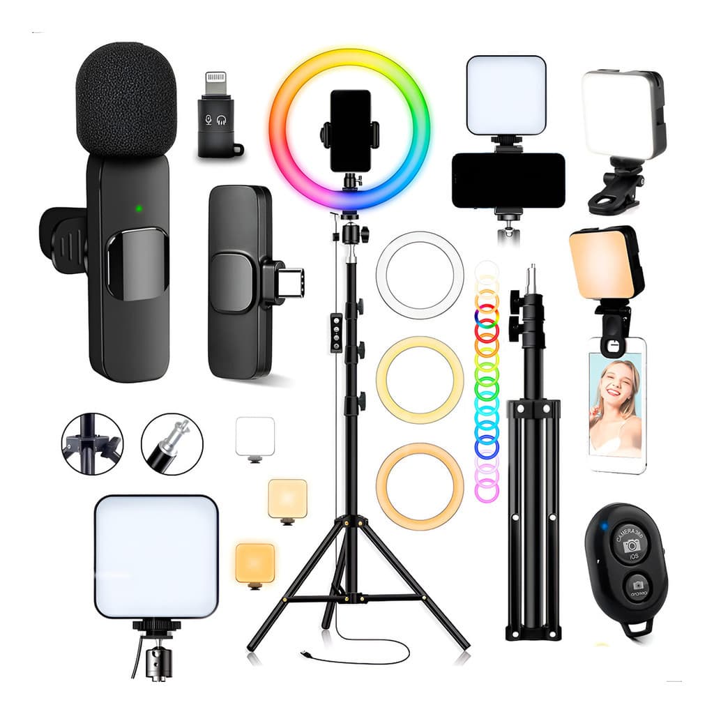 Iluminador Luz Preenchimento Ringlinght Rgb Lapela Bluetooth