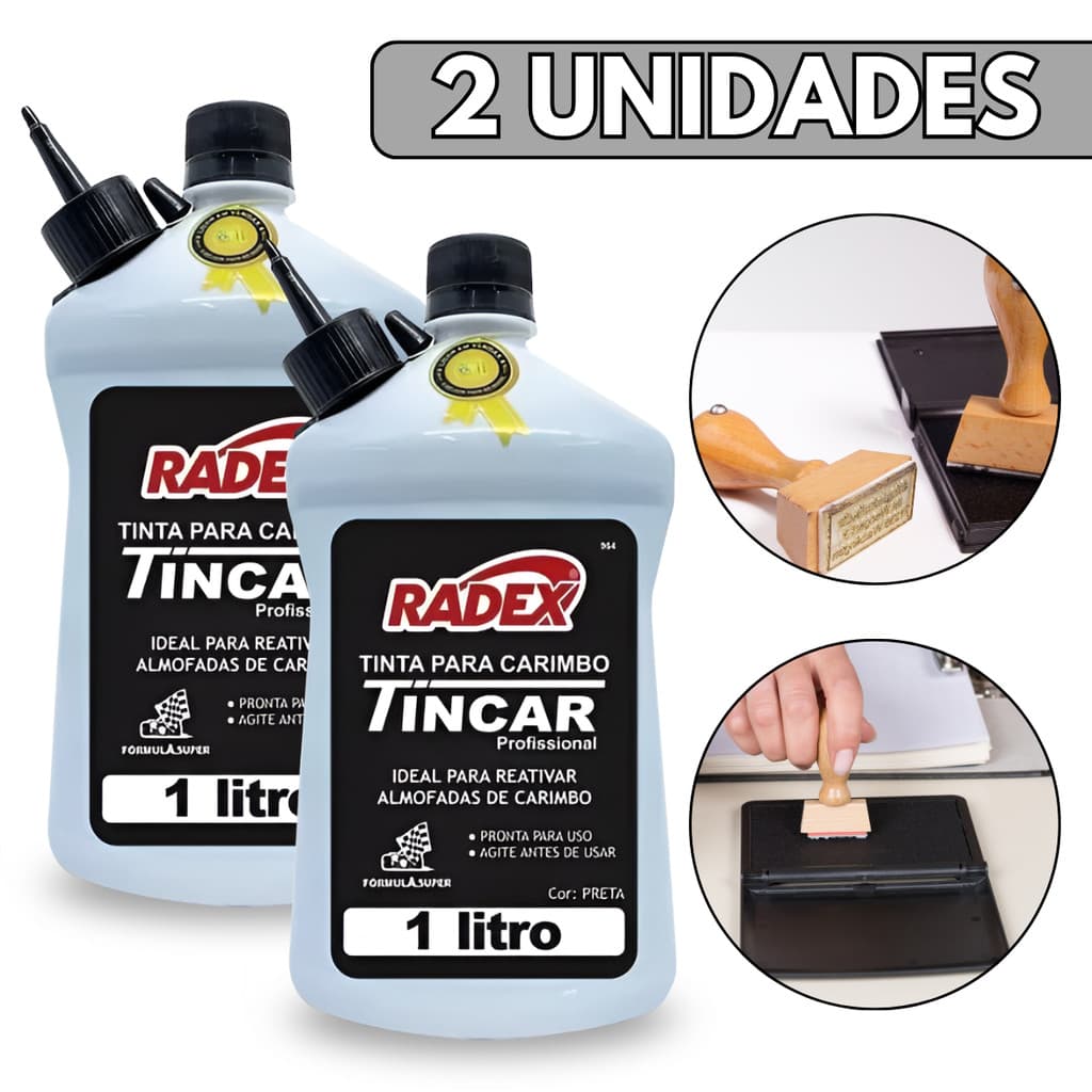 Kit Tinta Para Almofada De Carimbo Recarregável 1 Litro Cada - Escolha Seu Kit