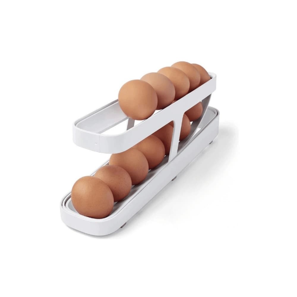 Porta ovos de 2 andares dispensador automático de ovos para refrigerador
