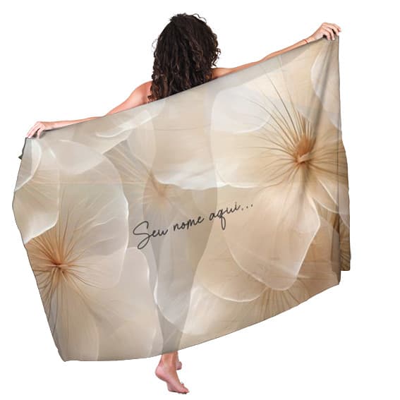 Canga Saida de Praia com nome personalizado 90x140cm