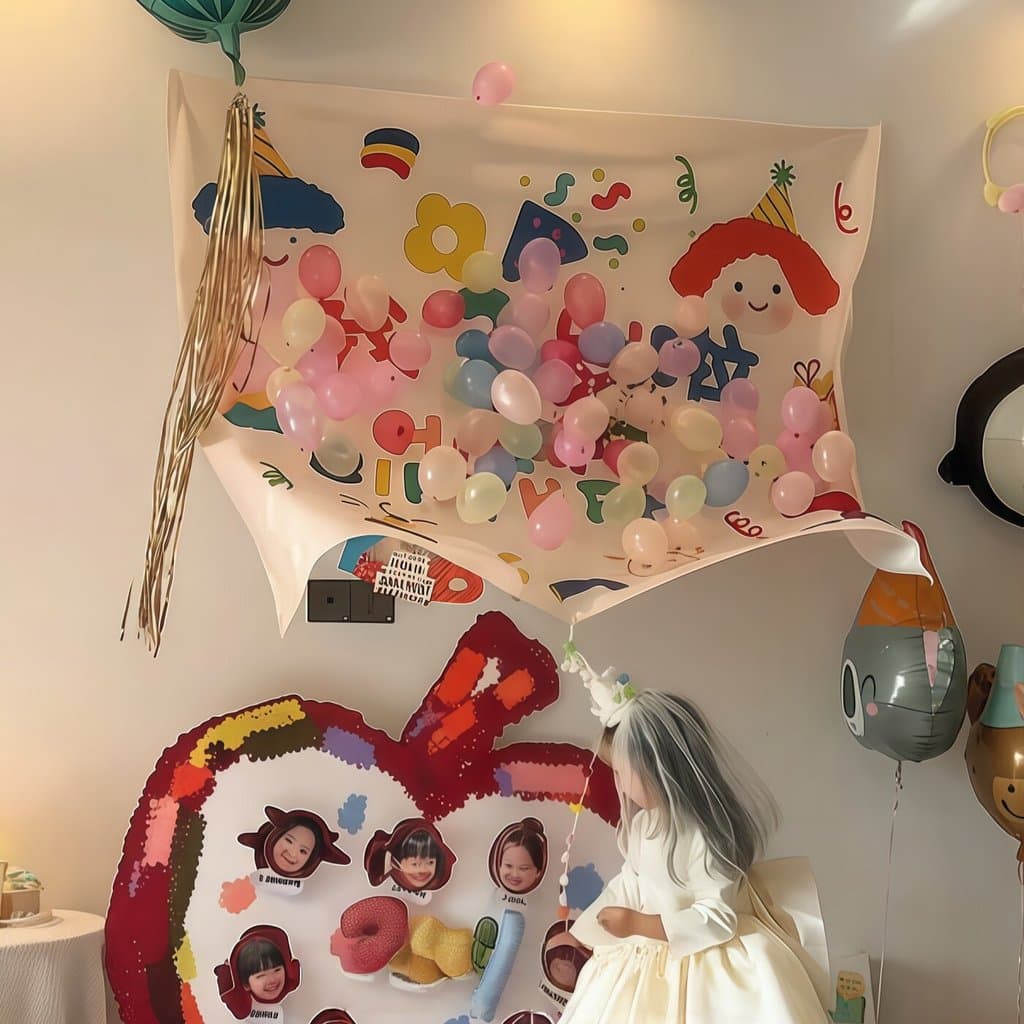 Ins estilo aniversário fundo pano influenciador foto tapeçaria crianças masculino feminino bebê um ano de idade decoraçã