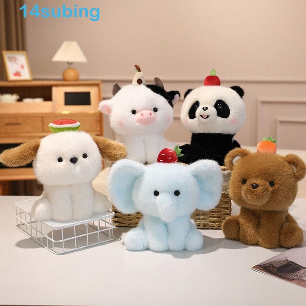 SUBING Urso Elefante Bicho De Pelúcia , Brinquedo Interativo Animal De Fruta Fofa , Sentado