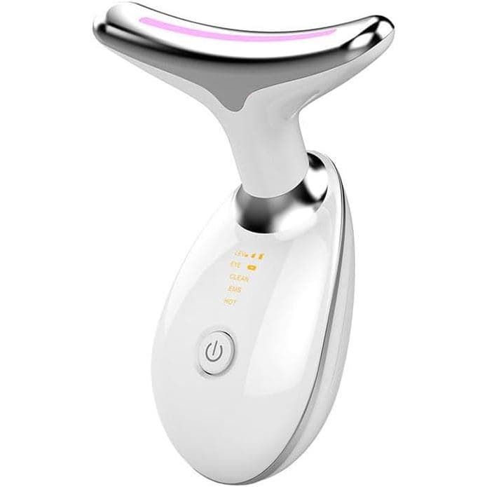 Terapia de Luz Vermelha para Rosto e Pescoço, Massageador Facial e de Pescoço, Ferramenta de Cuidado da Pele com 7 Cores