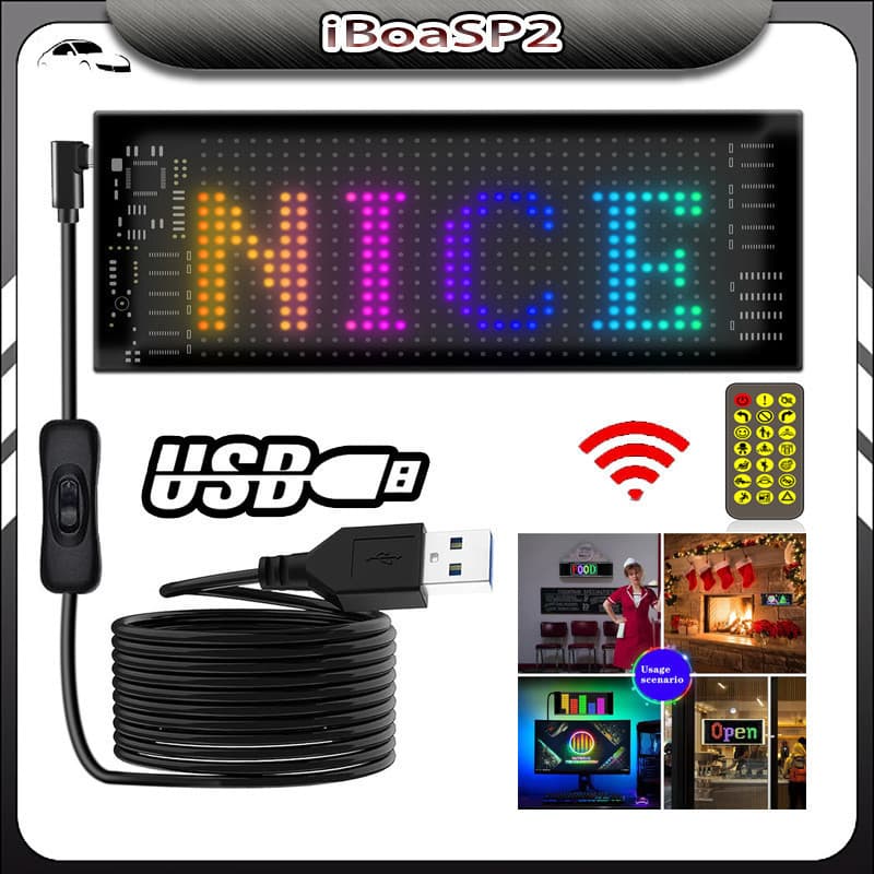 Painel De Pixel Matriz De LED /Flexível Endereçável RGB Padrão Graffiti Rolagem Texto Animação Display Loja De Carros