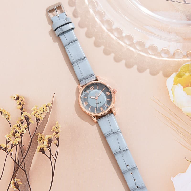 Relógio Digital Azul Fashion para Mulheres, Relógio de Quartzo Feminino