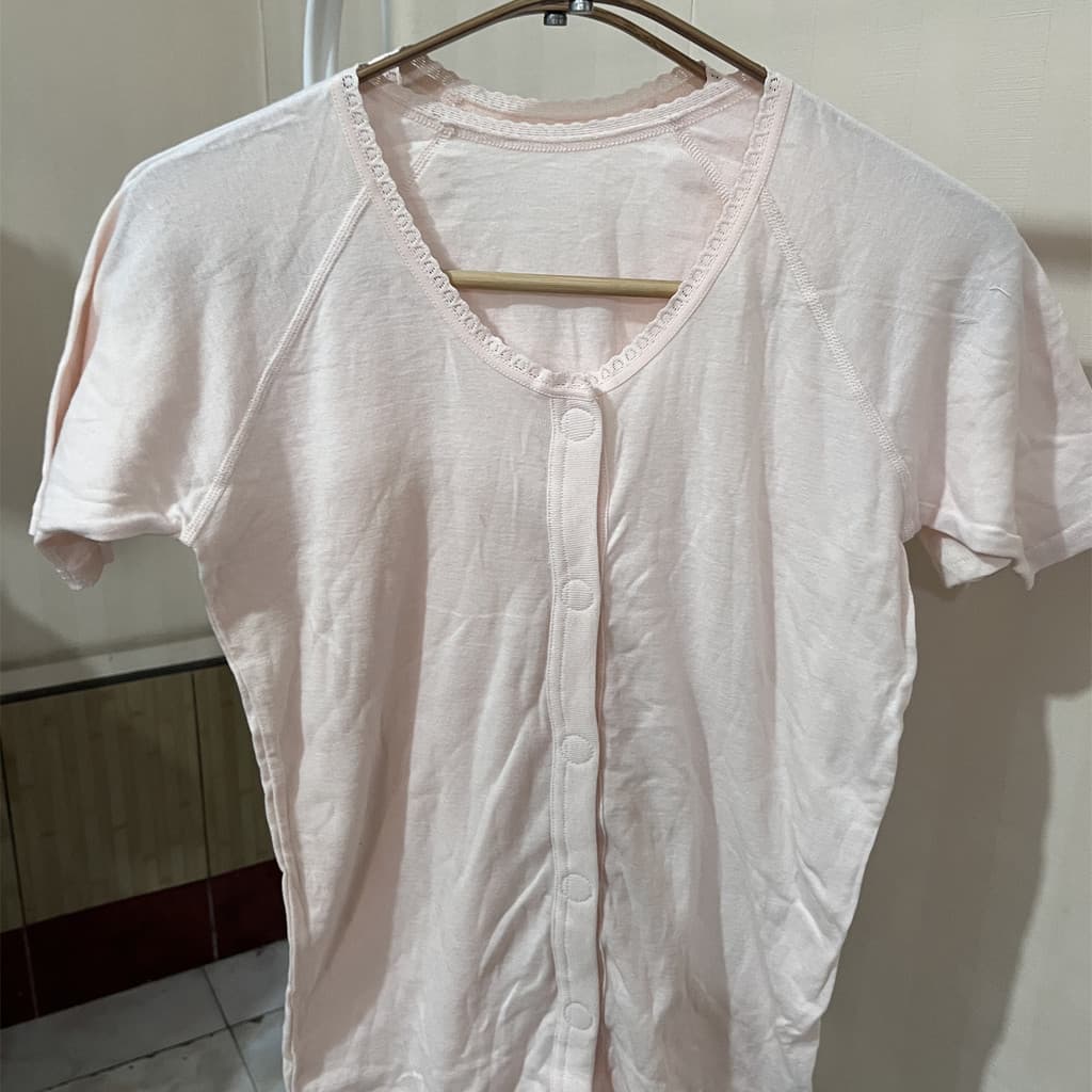 100% algodão exportado para o Japão feminino manga curta Loungewear Cardigan Top tamanho pequeno SM