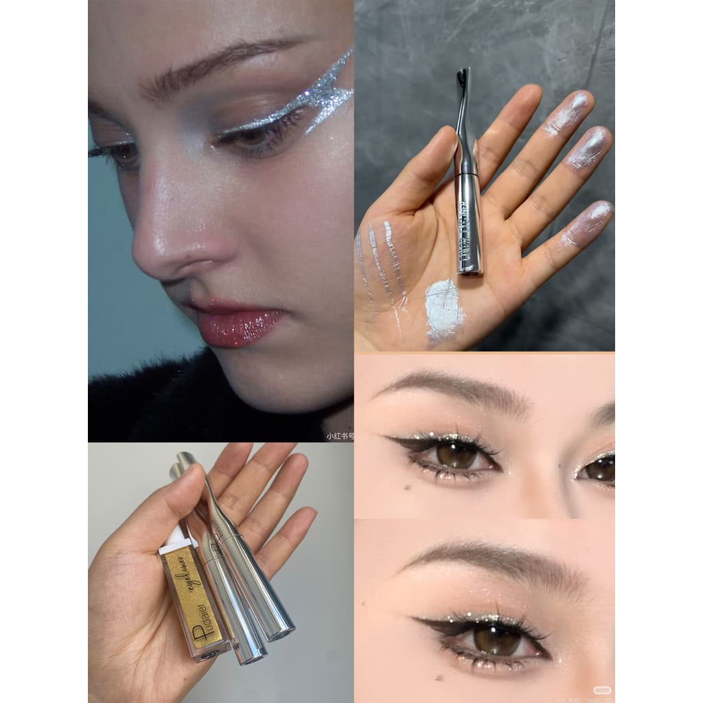 Ins textura de Metal caneta delineador líquido vermelho ouro prata fosco perolado fino piscando maquiagem dos olhos à pr