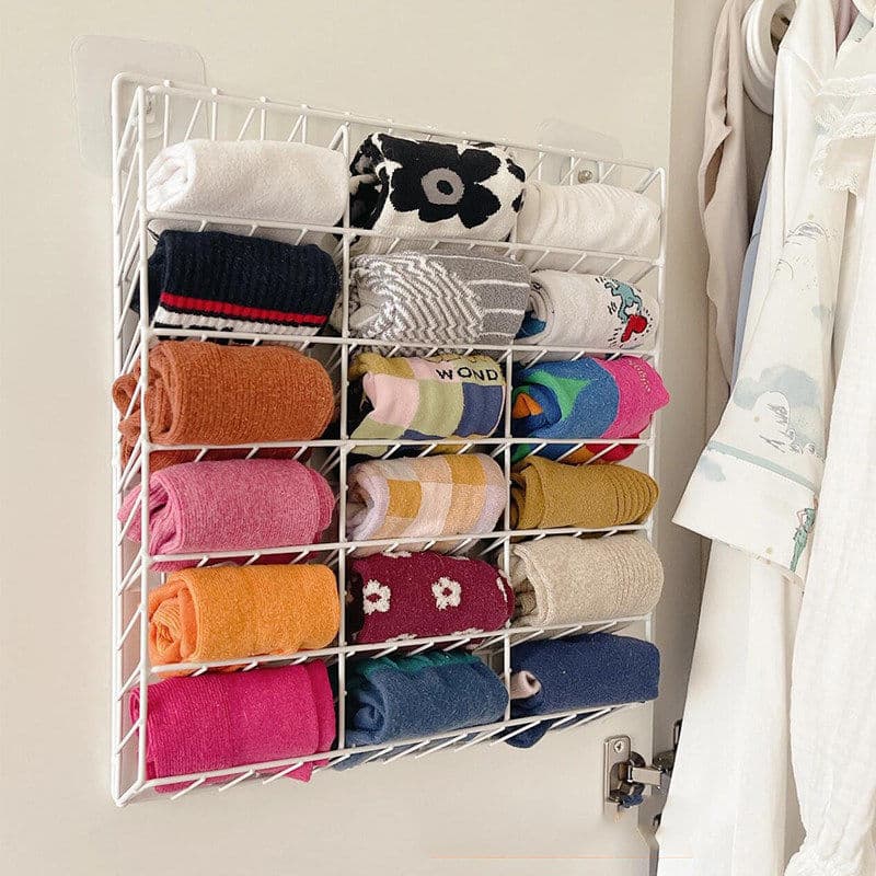 Meias de armazenamento ferramenta útil guarda-roupa espaço interno utilização fixado na parede calcinha compartimento ca