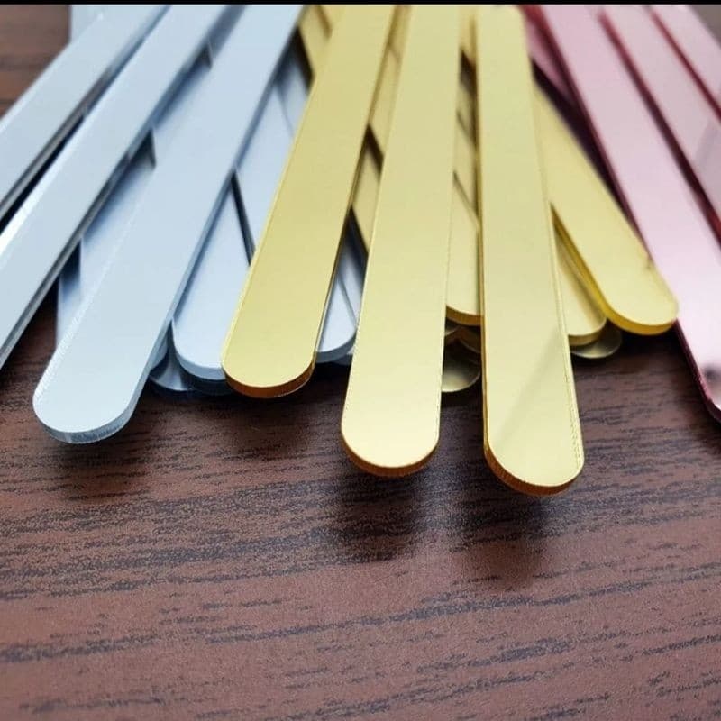 Palito Picolé Acrílico Espelhado Pirulito Doces