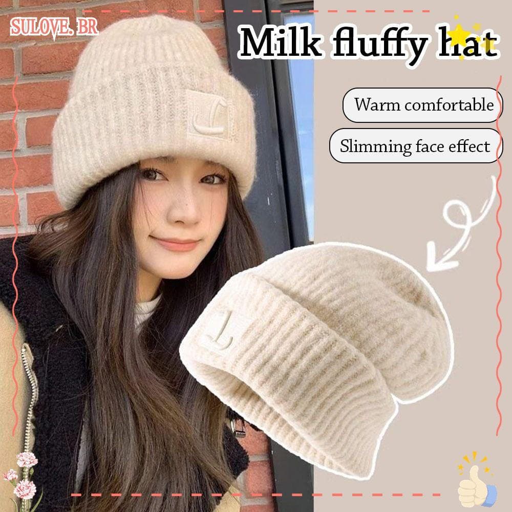 Gorros SULOVEDU , Chapéu Quente De Cor Sólida À Prova De Vento , Boné De Malha Unissex Inverno Feminino