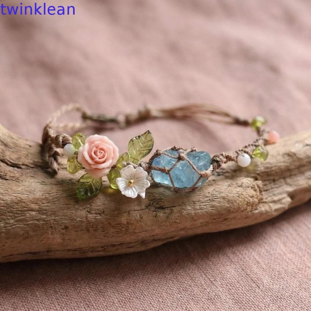 Pulseira De Tecido TWINKLEAN , Pulseiras Flor Retrô , Estilo Boho Corrente De Mão Colorida Masculina