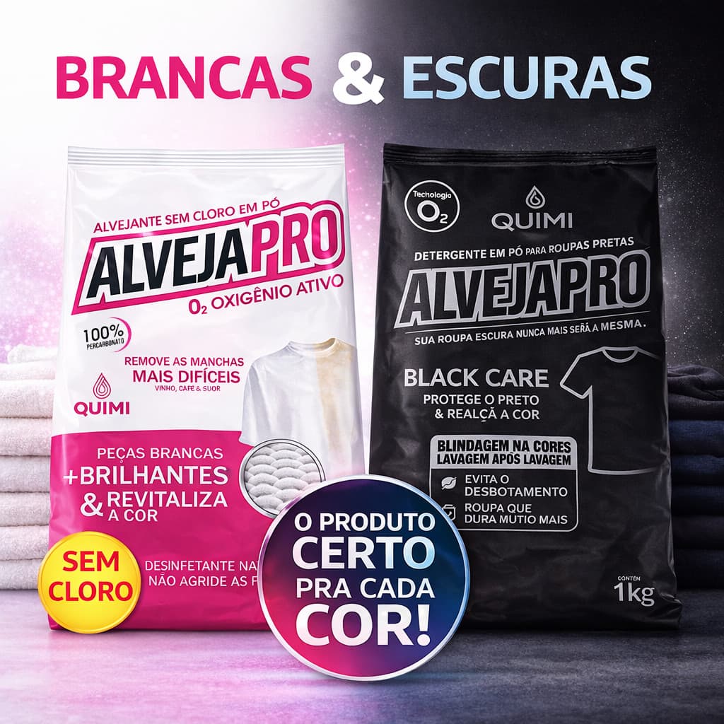 Kit Percarbonato de sódio 100% + Black - Tira manchas para roupas brancas, coloridas e escuras