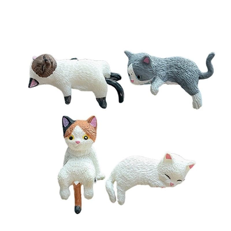 Estone Monitores De Tela De Computador Estatuetas Decorativas Figuras Fofas De Gatos Em Miniatura 4 Unidades