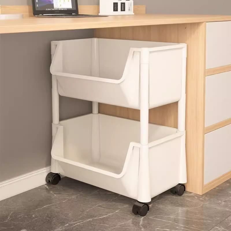 Estante de chão sob a mesa, roda de armazenamento de livros, carrinho removível, armazenamento de mesa, estante simples