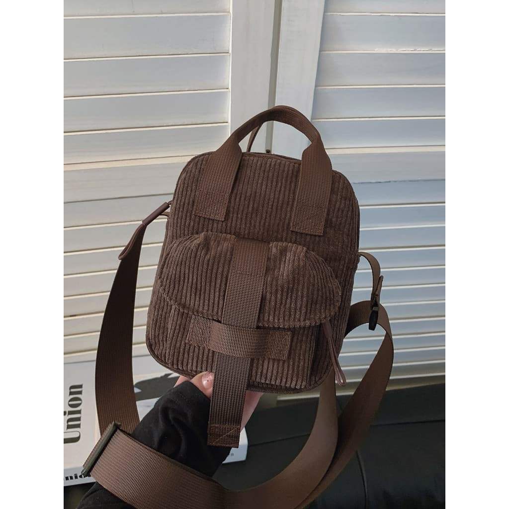 Bolsa de lona de veludo mão-transporte Cross-Body Commuter pequena bolsa feminina novo estilo trabalho estilo ocidental