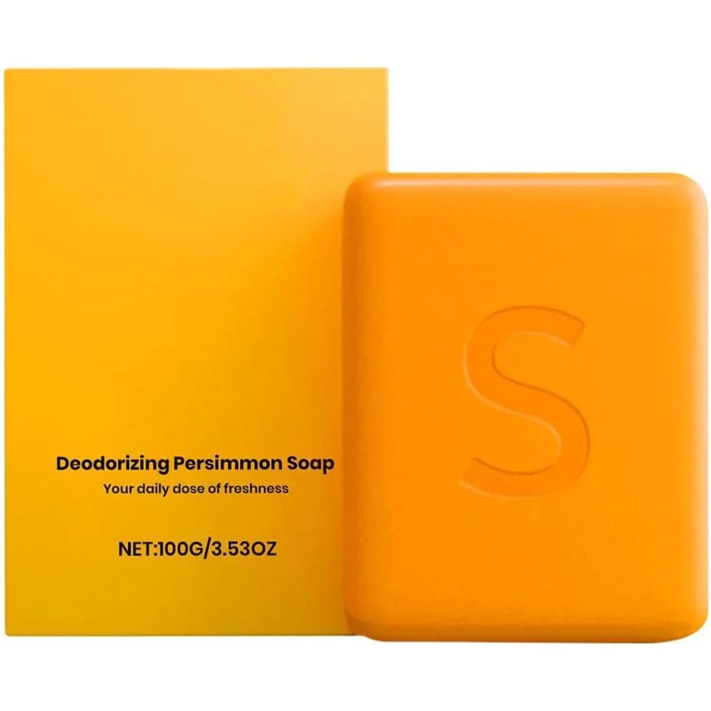 Barra de Sabão de Caqui - Controle de Odor Corporal |   100g de Limpador Hidratante com Hidratação Profunda, Sabonete Fa