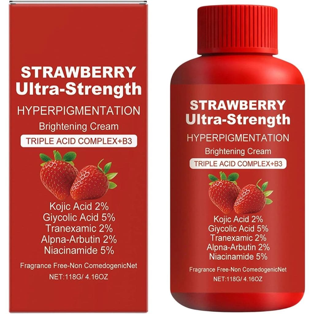 Loção Corporal Iluminadora e Nutritiva com Extrato de Morango e Ácido Triplo, 118g, para Hiperpigmentação, Uniformiza e