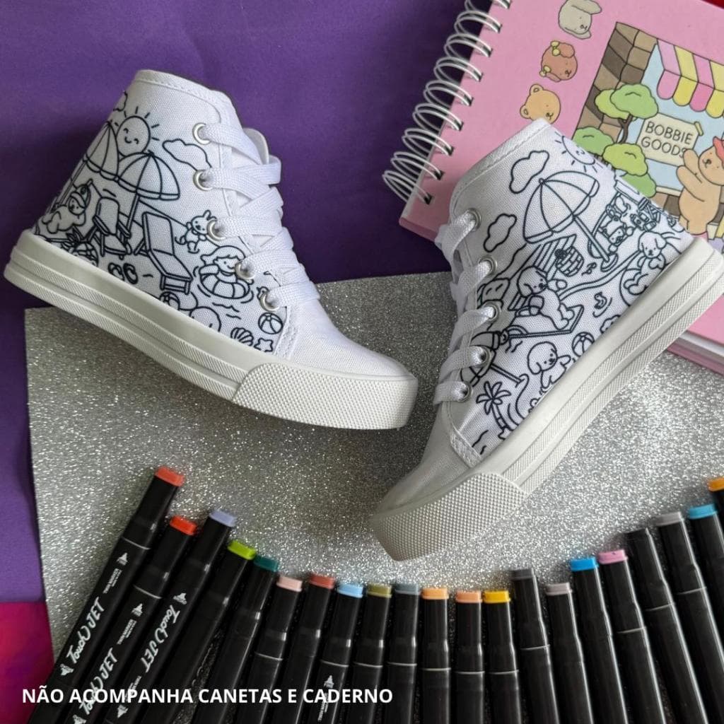Botinha Branca Menino E Menina Nick Para Colorir Linda E Leve EXCLUSIVIDADE