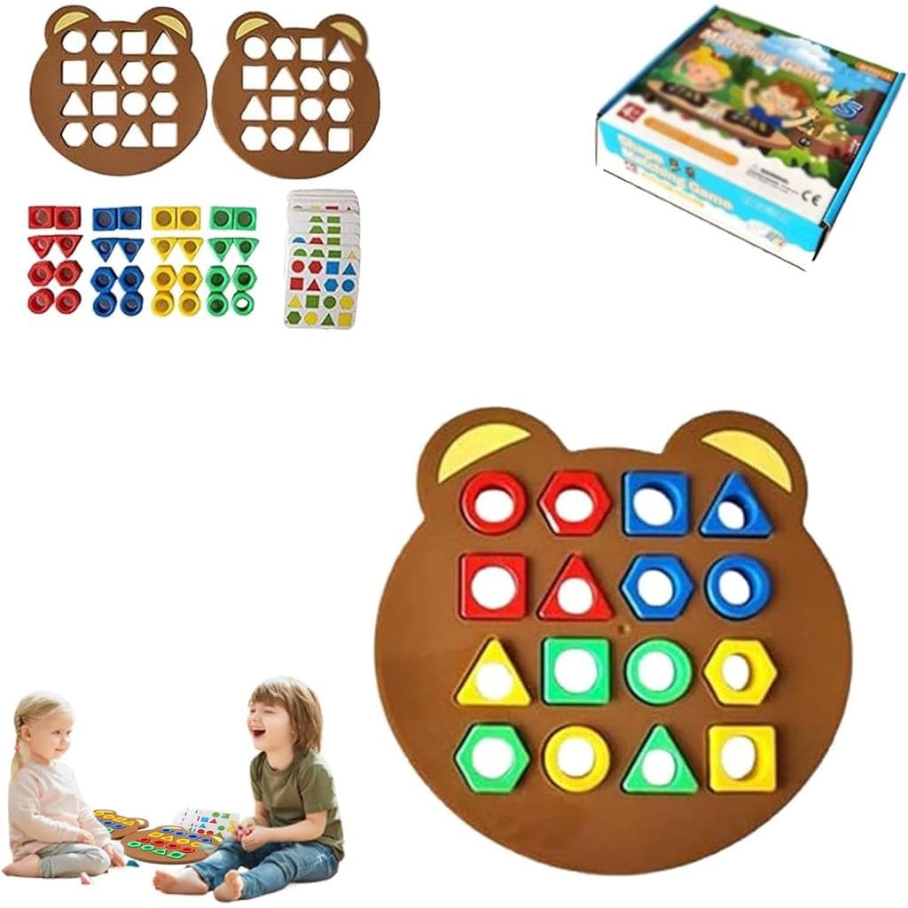 Jogo de Correspondência de Formas, Jogo de Tabuleiro de Correspondência Rápida de Formas Geométricas, Jogo de Tabuleiro