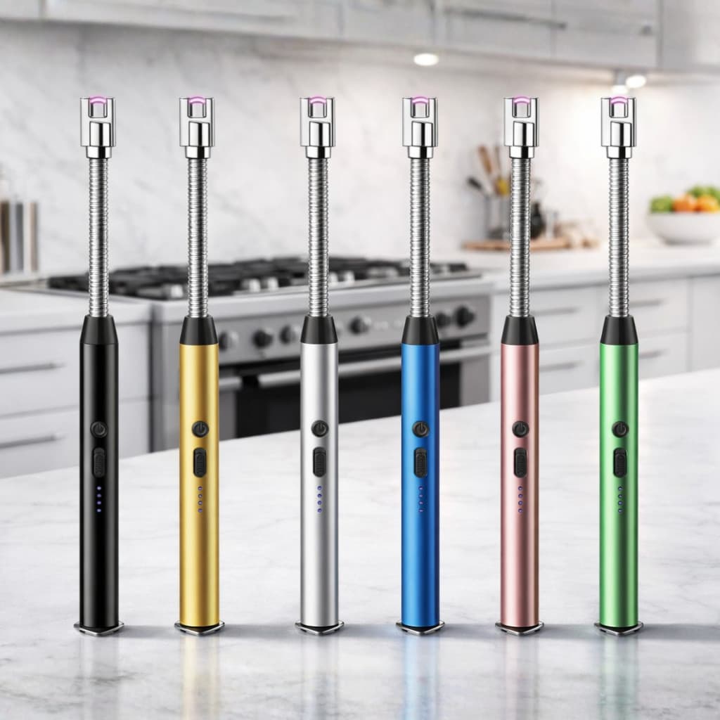 Acendedor de Fogão e Chamas USB Recarregável Premium Isqueiro Elétrico Sem Gás para Fogão, Velas e Camping , UN ou  KIT