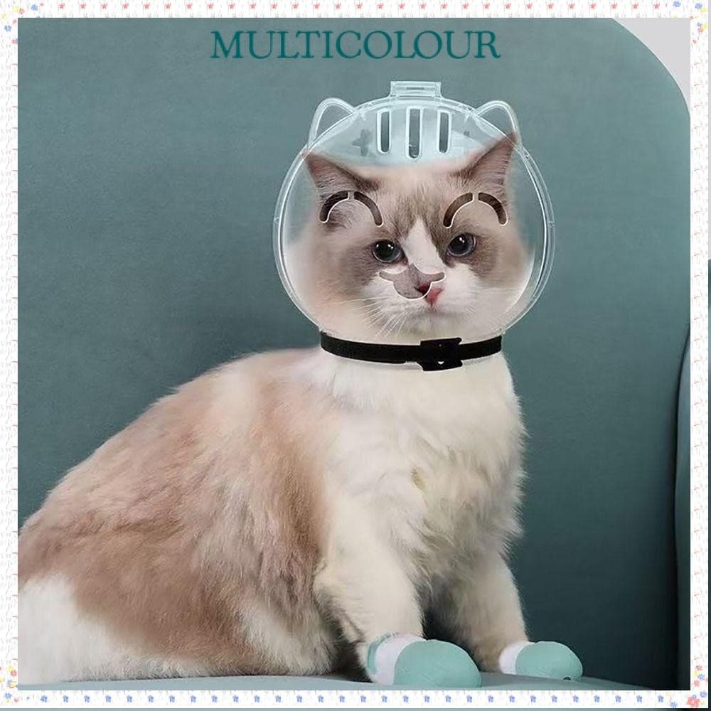 Focinho De Gato Respirável Multicolorido , Capuz Transparente Anti-Mordida Para Gatos , Acessórios Cuidados Com