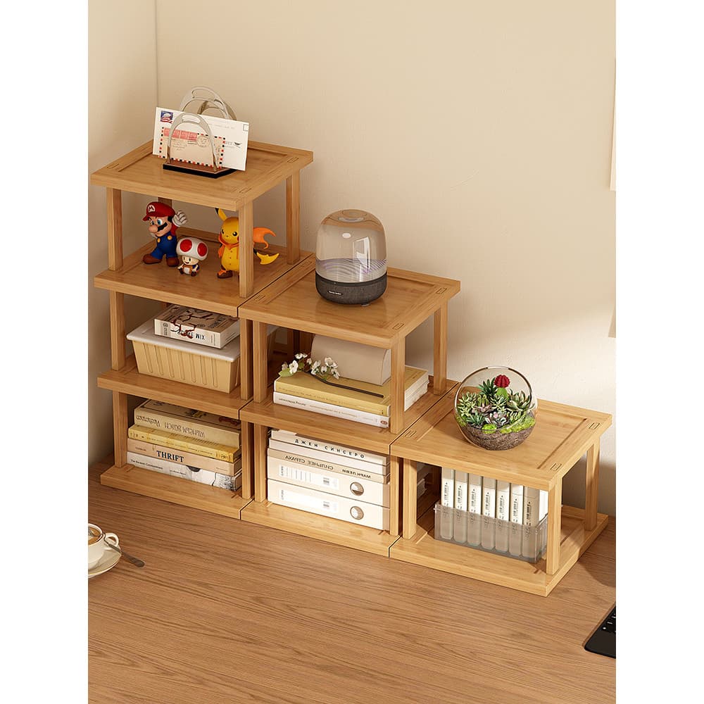 Organizador de armazenamento de estante de mesa simples Multi-camada casa pequena estante bancada escritório computador