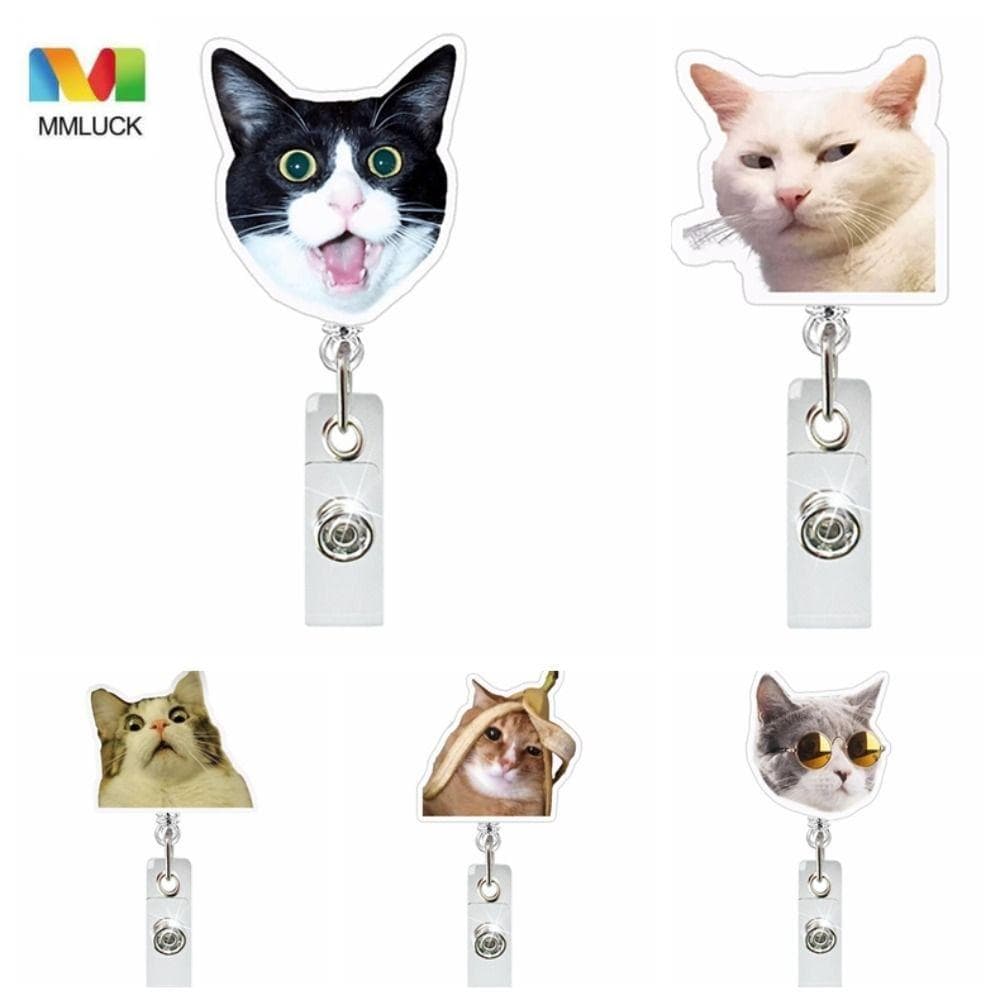 Porta-Cartões De Identificação DARBY , Carretel De Crachá De Enfermeira Para Cartão De Trabalho De Expressão De Gato , R