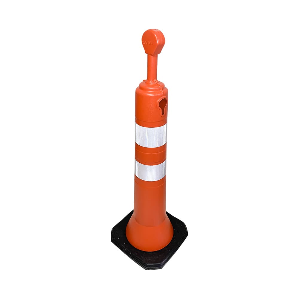 Cone Balizador Top 75cm Com Base De Borracha Sinalização De Trânsito Obras Segurança Viária Alta Estabilidade Kteli