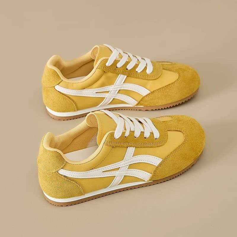 Sapatos De Treinamento moral Retrô Amarelos Para Mulheres 2026 Primavera Novo Fundo Plano Versátil Forrest