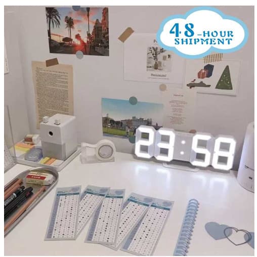 Led 3D Relógio Para Mesa e parede Digital / alarme / Design Moderno Luz Noturna Decoração Relógios / Parede De Desktop