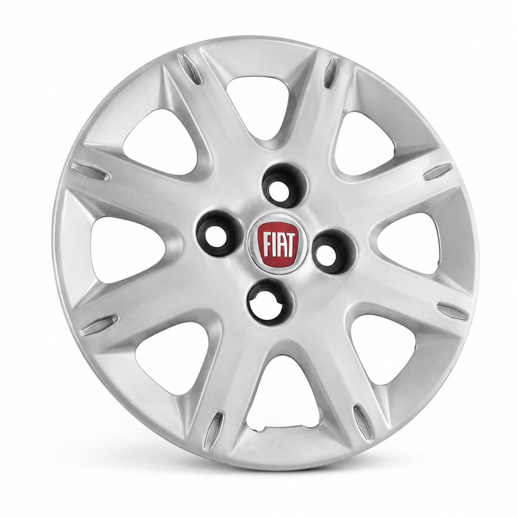 Jogo 4 Calotas Aro 13 Uno Way Economy Prata Original Grid Fiat Calota 2008 a 2009 - 072CB-PTA-E