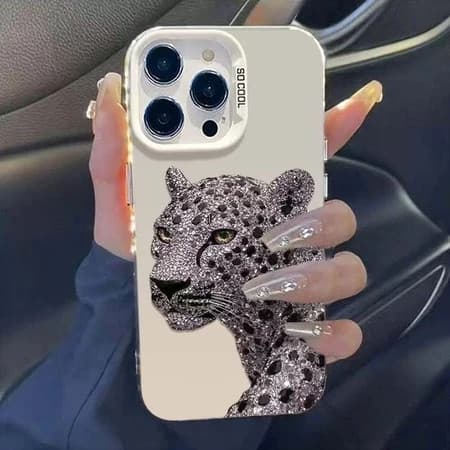 Capinha Capa Para Samsung A03 A04 A05 A12 A13 A15 A16 A23 A32 A50 A52 A54 A55 A72 À Prova de Choque Fosca Leopard print