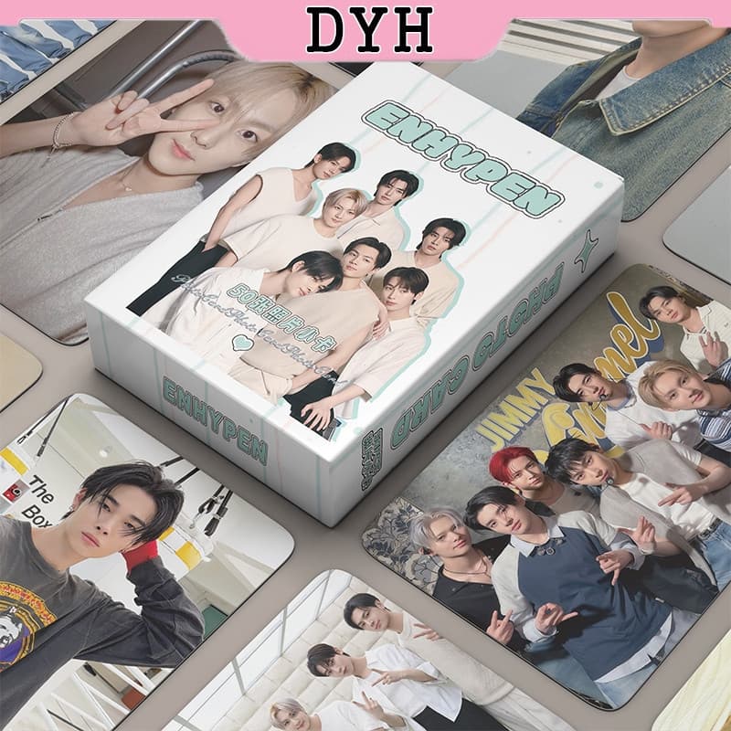50pcs/caixa ENHYPEN Cartão Fotográfico a Laser Kpop Song Sun Jung Wonyoung Song Yu Álbum Cartão Postal Lomo C4DS