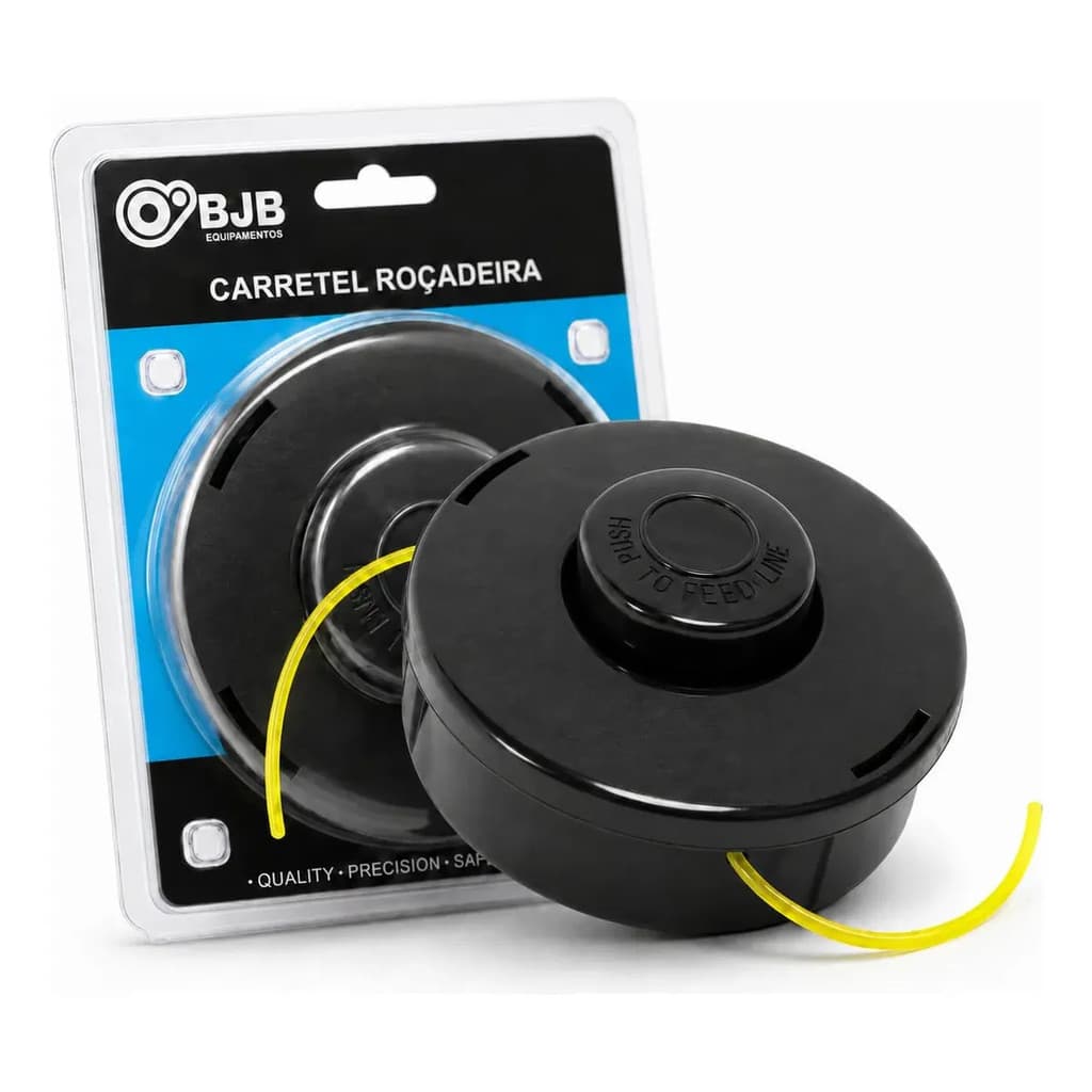 Carretel Automático Roçadeira Gasolina 2 Tempos Rosca M10 x 1.25mm Universal, Preto, Nylon Incluso, Aceita até 3mm BJB