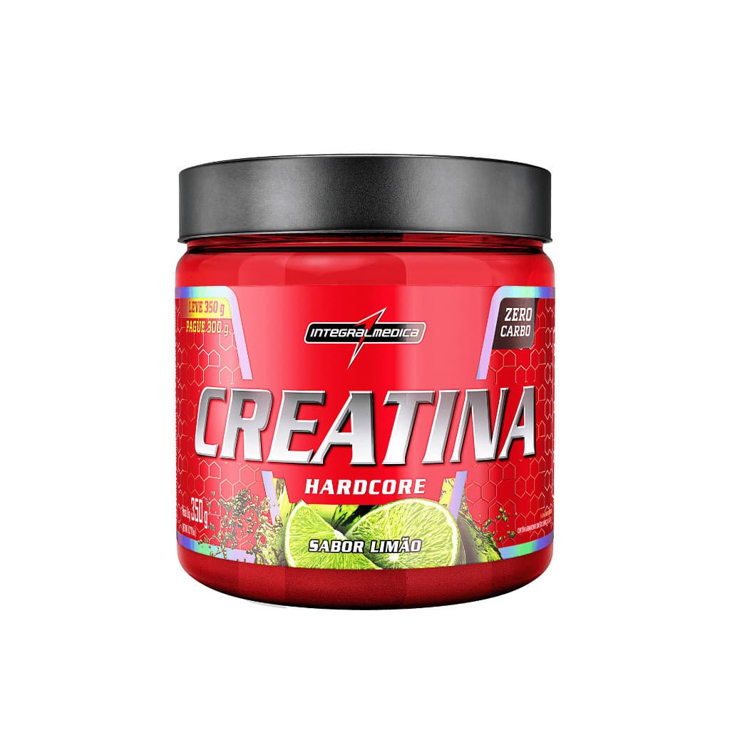 Creatina Hardcore 350g (LANÇAMENTO) Monohidratada 100% PURA Com SABOR - Integral Médica