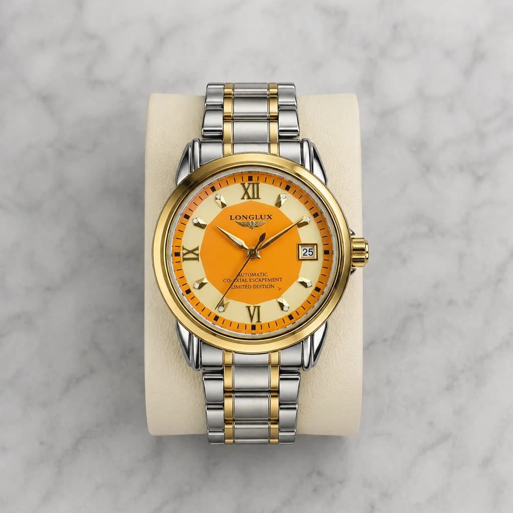 Novo relógio masculino com pulseira de aço genuíno, relógio mecânico totalmente automático, relógio de quartzo masculino
