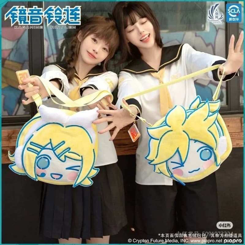 Original Hatsune Miku Kagamine Rin & Len Macio Saco De Pelúcia Dos Desenhos Animados Diagonal Bolsa De Ombro Vocaloid An