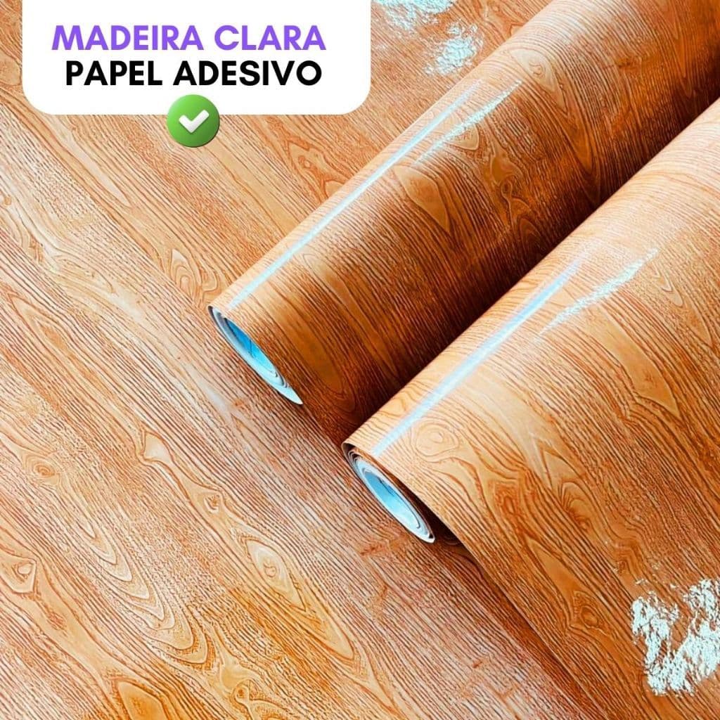 Papel de Parede Auto Adesivo Sofisticado Madeira 5MX60CM Vinílico Quarto Sala Cozinha Escritório
