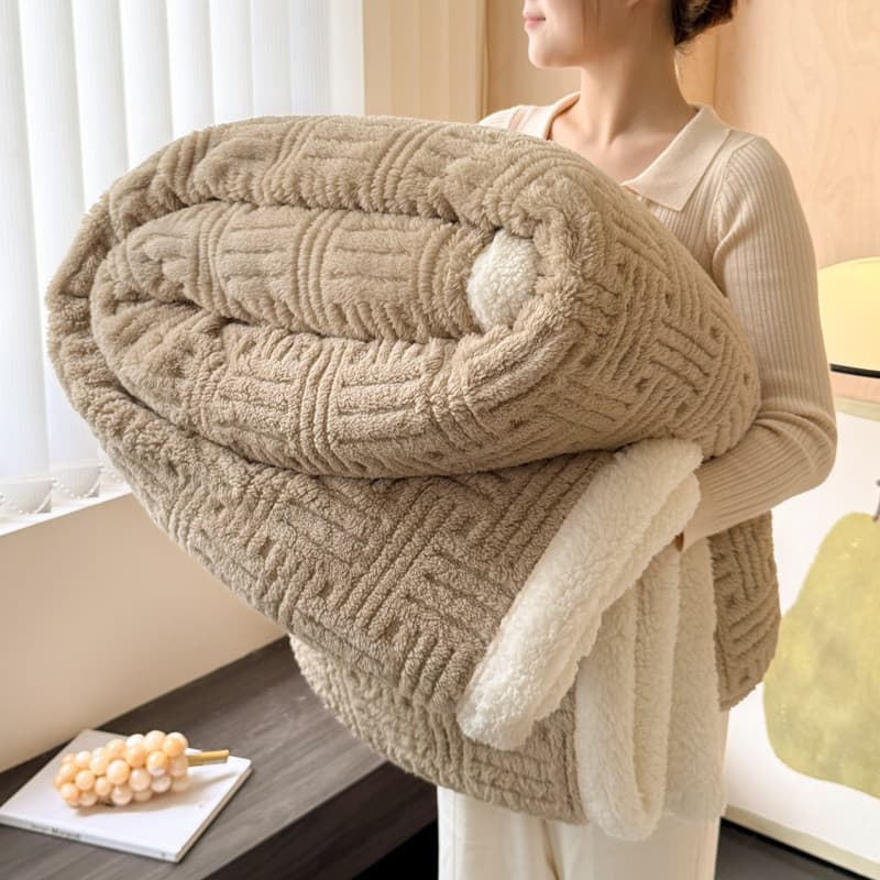 Japão preferido cordeiro velo cobertor engrossado inverno Coral velo pequeno cobertor cochilo escritório xale sofá capa