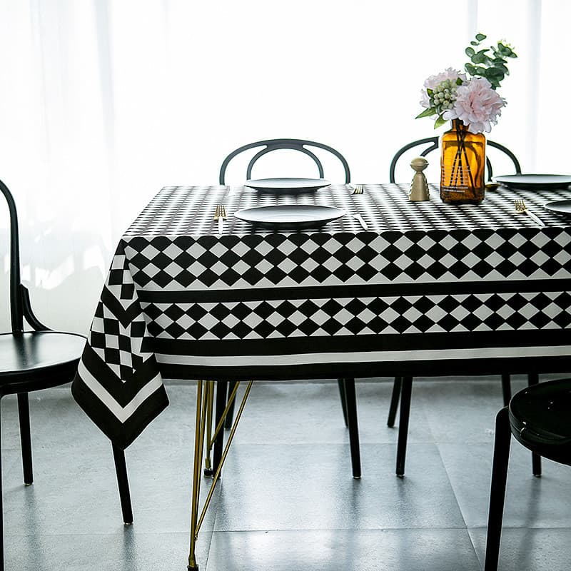 ZB0102 Toalha de mesa com estampa de veludo estilo nórdico mesa de centro retangular toalha de mesa doméstica simples e