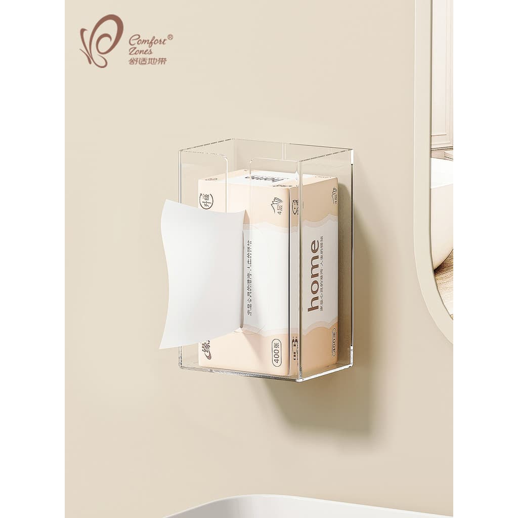 Caixa de tecido acrílico tecido Facial rosto toalha caixa de armazenamento sem perfuração prateleira de caixa de papel h