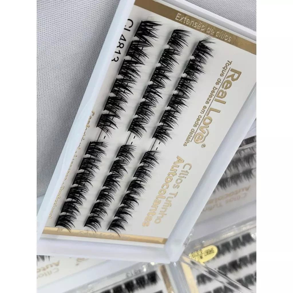 Tufos para extensão de cílios Real love auto- colante / mix/ curvatura D