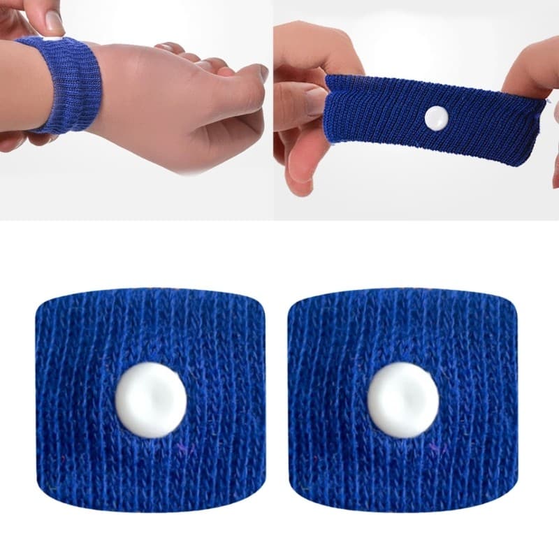 Melhor Pacote De 2 Pulseiras Para Enjôo , Faixas De Alívio De Acupressão Prevenção De Náuseas Em Viagens Com Tecido Resp